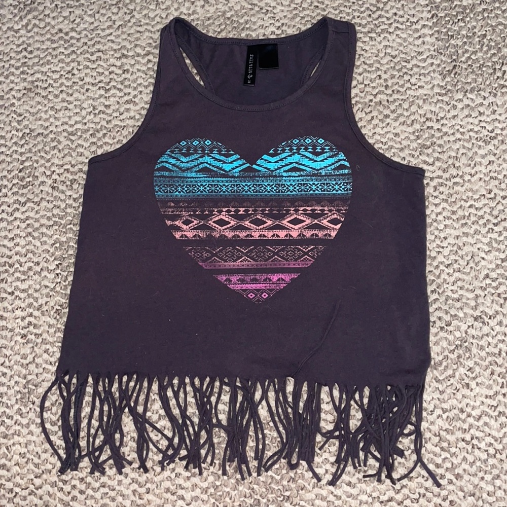 Women’s full tilt tank top crop top gray new